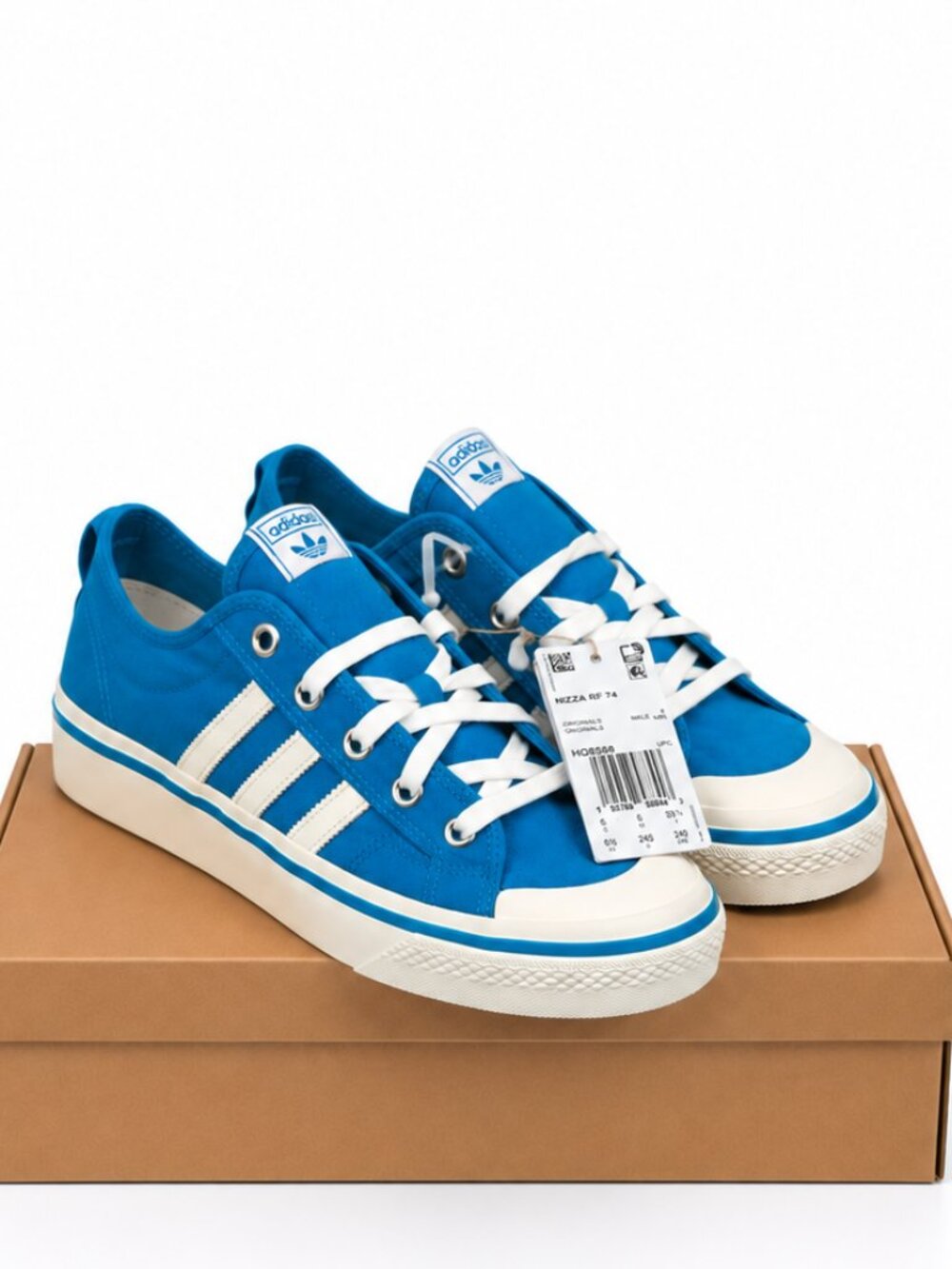 Adidas Originals Nizza RF 74 Blue White Canvas Sneakers HQ8566 Mens 6.5 Women 7 - Picture 2 of 8